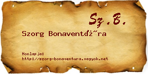 Szorg Bonaventúra névjegykártya